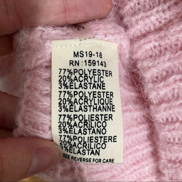 new FRNCH Y2K Sweater Pink Flowy Loose Cable Knit size S/M - Picture 7 of 8